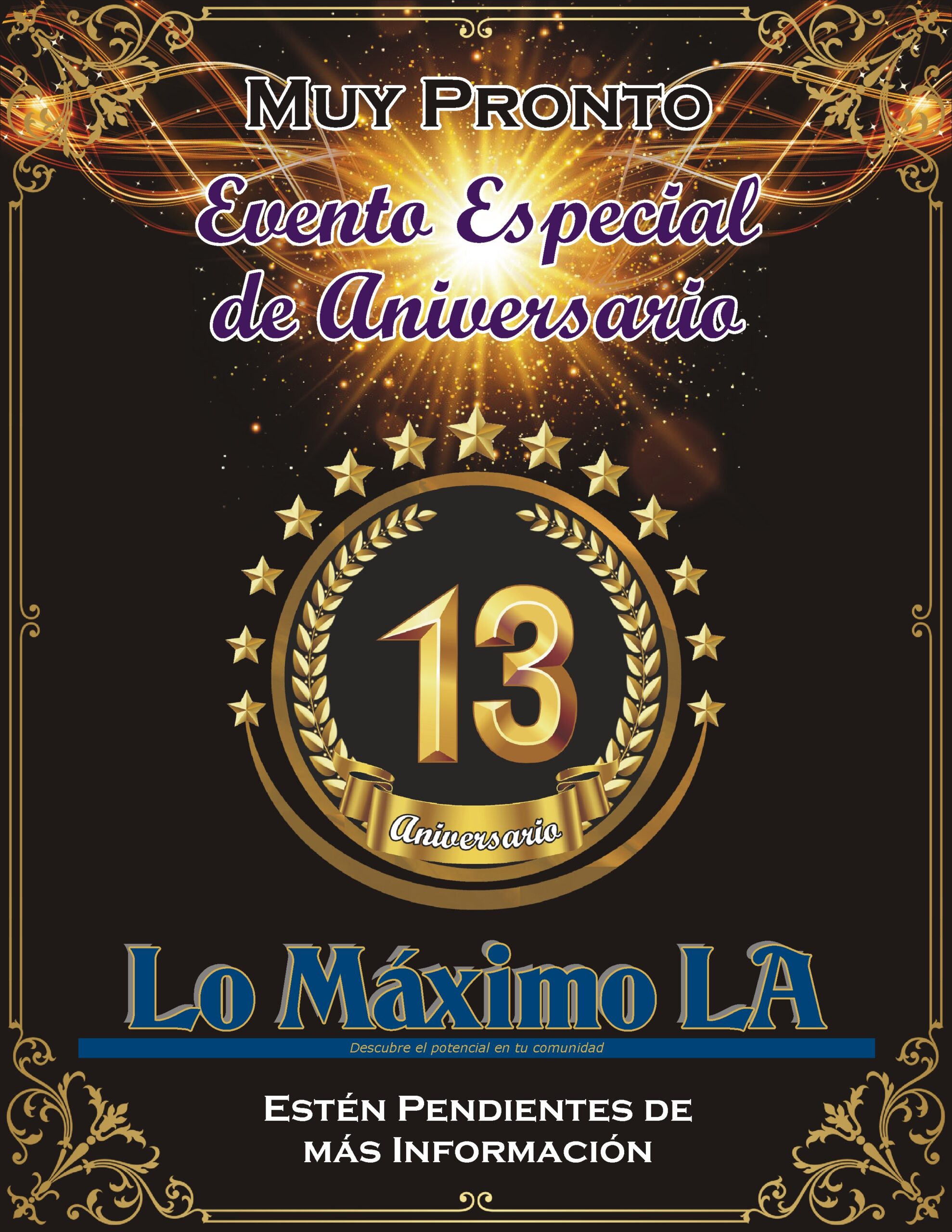 Fiesta Lo Maximo LA Trece Aniversario Flyer Preliminar